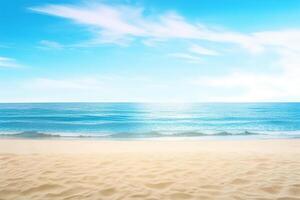 schön leeren tropisch Strand und Meer Landschaft Hintergrund. ai generiert foto