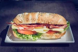 Sandwich Mahlzeit im Teller foto