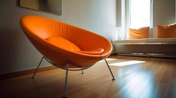 Orange modern Stuhl. Illustration ai generativ foto
