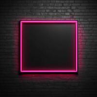Neon- Rahmen auf dunkel Hintergrund. Illustration ai generativ foto