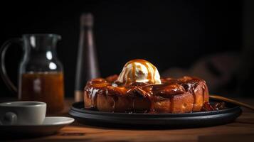 Tarte tatin Französisch Dessert generativ ai foto