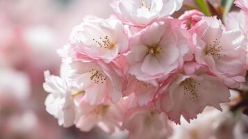 Rosa Kirsche blühen Blume Hintergrund generativ ai foto