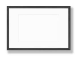 isoliert Foto Rahmen auf Weiß Hintergrund, hölzern Rahmen Attrappe, Lehrmodell, Simulation