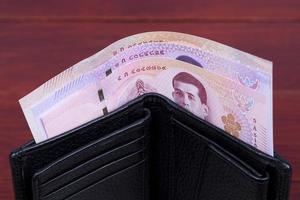 thailändisch Geld - - baht im das schwarz Brieftasche foto
