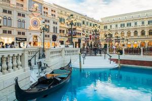 Macao, China - - kann 22 2014-der venezianisch Hotel, Macao - - das berühmt Einkaufen Einkaufszentrum, Luxus Hotel und das größten Kasino im das Welt foto