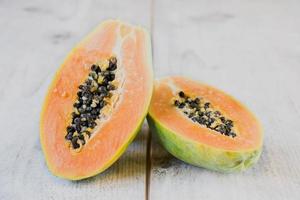 geschnitten Papaya Obst foto