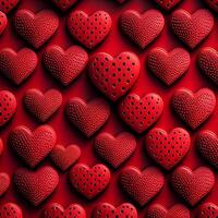 Valentinstag Herzen Muster Rot. generativ ai foto