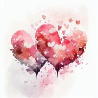 Valentinstag Herzen Liebe Rosa Aquarell. generativ ai foto