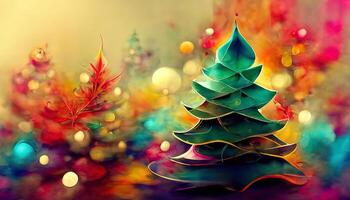 tolle bunt abstrakt Weihnachten Baum Hintergrund Hintergrund. generativ ai foto