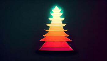 Weihnachten Baum Hintergrund von Neon- Beleuchtung. generativ ai foto