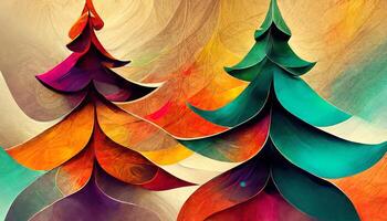 Weihnachten Baum bunt Design Hintergrund. generativ ai foto