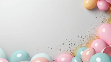 glücklich Geburtstag Hintergrund mit Luftballons. Illustration ai generativ foto