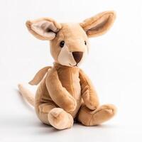 süß Känguru Tier Plüsch Spielzeug Weiß Hintergrund Tier Puppe mit generativ ai foto