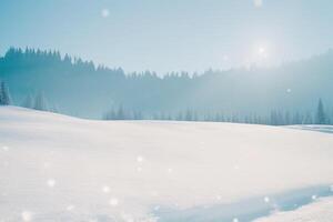 das Landschaft von Winter mit Schnee und ai generiert. foto