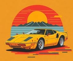 Vintage Oldtimer Retro-Vektor-Stil-Illustration foto