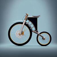 Fahrrad inspiriert durch das Bild Schlüsselschuss. generativ ai foto
