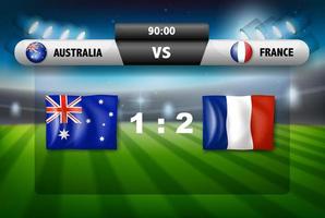Australien gegen Frankreich Anzeigetafel foto