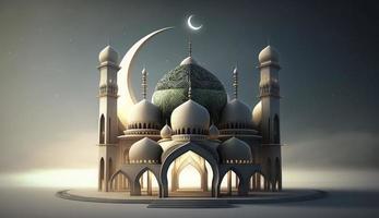 Illustration von tolle die Architektur Design von Muslim Moschee Ramadan karem, islamisch die Architektur Hintergrund Ramadan karem, islamisch Moschee, Ramdan, Ramzan, eid, Kultur, Arabisch, generieren ai foto