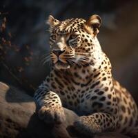 Leopard schließen oben Bild generativ ai foto