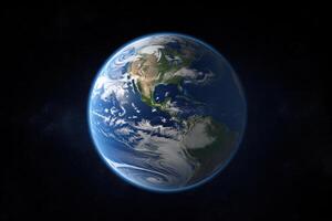 realistisch Erde Planet im Raum. ai generiert foto
