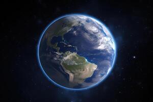 realistisch Erde Planet im Raum. ai generiert foto