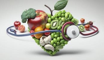 Welt Gesundheit Tag ist ein global Gesundheit Bewusstsein Tag gefeiert jeder Jahr auf 7 .. April. Welt Gesundheit Tag, Welt Gesundheit Organisation, Gesundheitswesen und Medizin, gesund Lebensstil, Herz Form, generieren ai foto