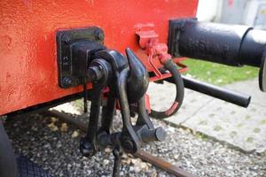 schön alt zerstört historisch Eisenbahn Stehen im das Museum foto