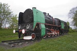 schön alt zerstört historisch Eisenbahn Stehen im das Museum foto