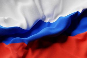 das National Flagge von Russland von Textilien schließen oben , Sanft Fokus . 3d Illustration. Land Symbol. foto