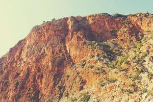 Mittelmeer Landschaft und Felsen im das Türkisch Stadt von Alanya auf ein warm Sommer- Nachmittag foto