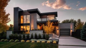 ai generativ modern Luxus echt Nachlass Haus zum Verkauf und Miete , Luxus Eigentum Residenz Konzept, foto