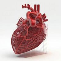 rot Farbe, Mensch Herz Drahtmodell auf Weiß Hintergrund foto