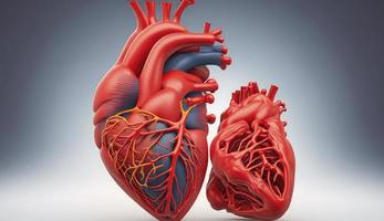 rot Farbe, Mensch Herz Drahtmodell auf Weiß Hintergrund foto