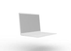 3d Rendern realistisch Laptop Attrappe, Lehrmodell, Simulation mit leer Bildschirm isoliert foto