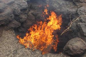 ursprünglich vulkanisch Landschaften von das Spanisch Insel von Lanzarote foto