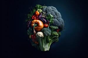 künstlerisch Gemüse symbolisieren gesund Ernährung und gesund Entscheidungen, generativ ai. foto
