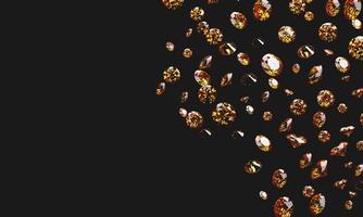 runder Diamanttopas-Edelstein auf dunklem Reflexionshintergrund 3D-Illustration foto
