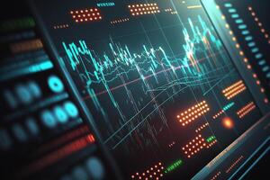 Austausch Diagramme, erheben, fallen, Austausch, Preis. Geschäft Hintergrund. generativ ai foto