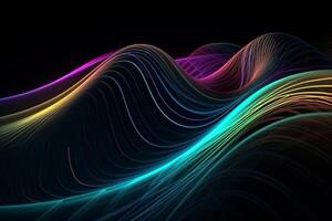 Rosa und Blau Neon- Linien ausstrahlen ein leuchtend glühen im das ultraviolett Spektrum. das Cyber Raum und Laser- Show Elemente erstellen ein dynamisch und futuristisch Ambiente, a generativ foto