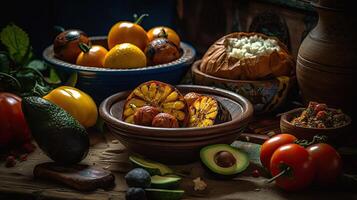 Latein Essen, kolumbianisch National Lebensmittel. generativ ai foto