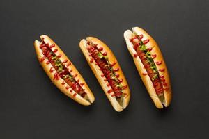Anordnung der Hot Dogs Draufsicht