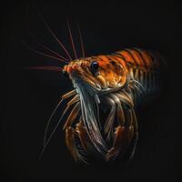das faszinierend Leben von Garnele im das tief Meer, generativ ai foto
