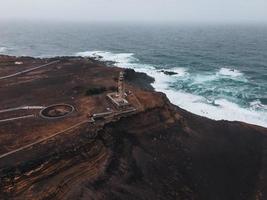 Drohne Aussicht von Landschaft beim Capelinhos im faial, das Azoren foto