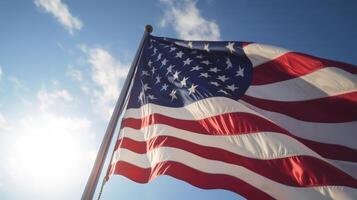 USA Flagge Hintergrund. Illustration ai generativ foto