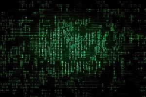 ein hacken Hintergrund mit binär und hexadezimal Code auf ein Bildschirm erstellt mit generativ ai Technologie. foto