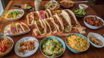Taco Party cinco de Mayonnaise, Mexikos definieren Moment generativ ai foto