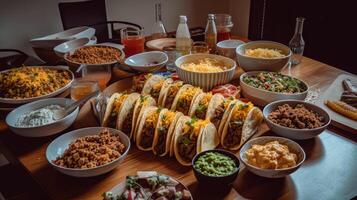 Taco Party cinco de Mayonnaise, Mexikos definieren Moment generativ ai foto