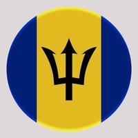 3d Flagge von Barbados auf Kreis foto