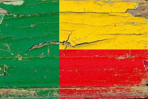 3d Flagge von Benin auf Holz foto