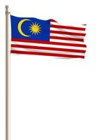 3d Flagge von Malaysia auf ein Säule foto